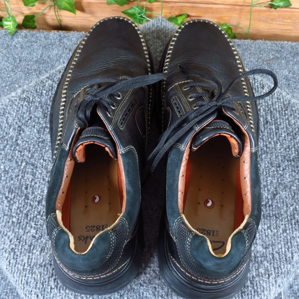 Clarks Un.Cover Men Oxford Shoe Size 13 Casual‎ Comfort Black Leather Lace Up